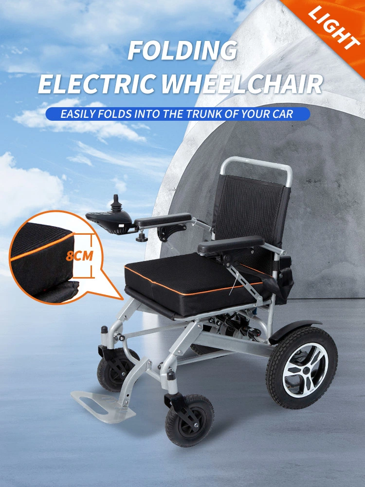 Factory Price Hot Sale Portable Lightweight Motor Wheel Chair Folding Power Electric Wheelchair