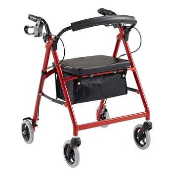 Hot Selling Lightweight Folding Aluminum Rollator Walker with Seat for The Elderly